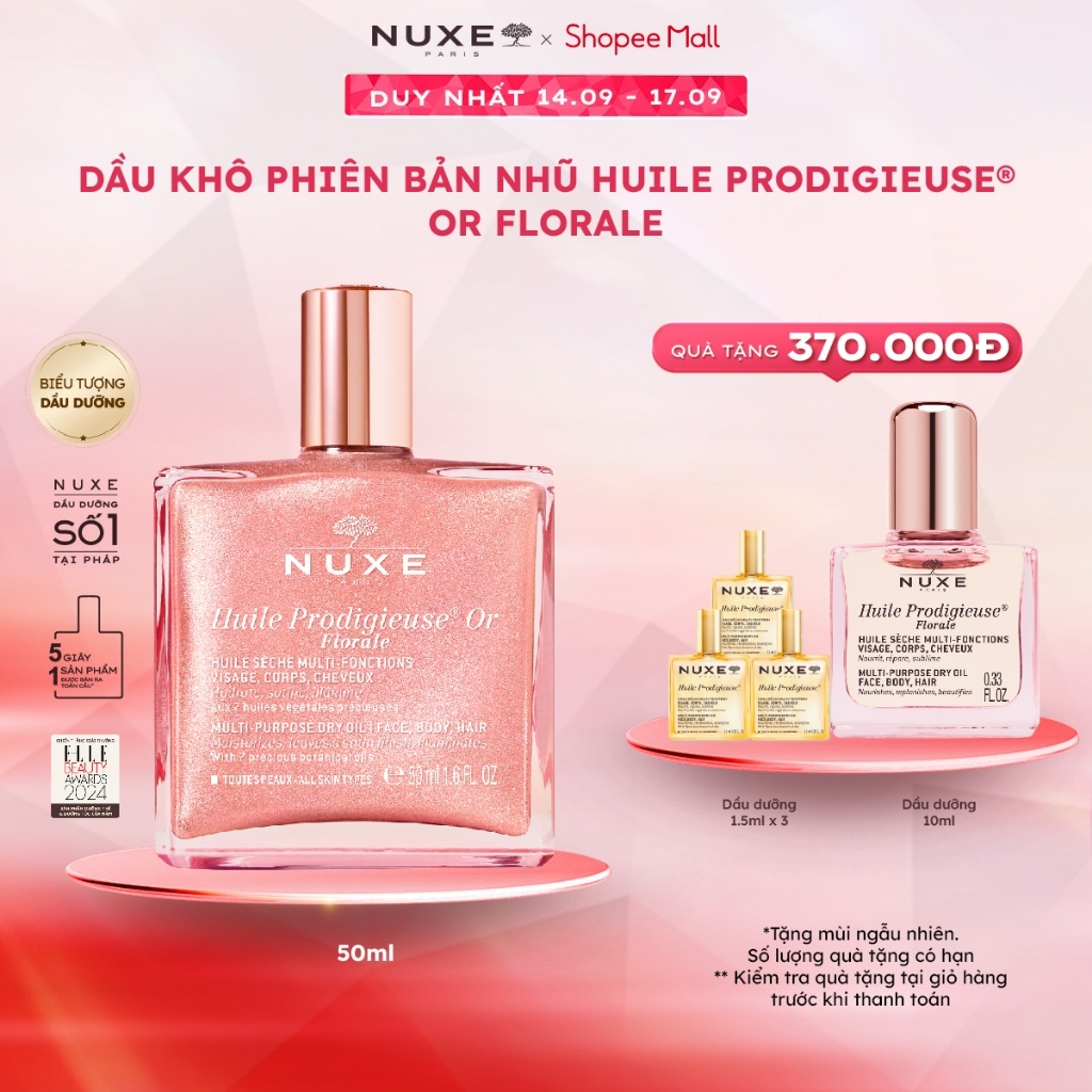 Dầu khô đa năng phiên bản nhũ Nuxe Huile Prodigieuse® Or Florale 50ml