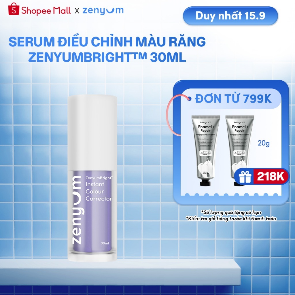 Serum điều chỉnh màu răng ZenyumBright™ 30ml - Hiệu quả nhanh chóng, Không chứa Peroxide, An toàn