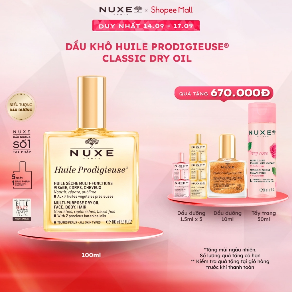 [NUXE x KOL] Dầu dưỡng khô đa năng Nuxe Huile Prodigieuse 100ml
