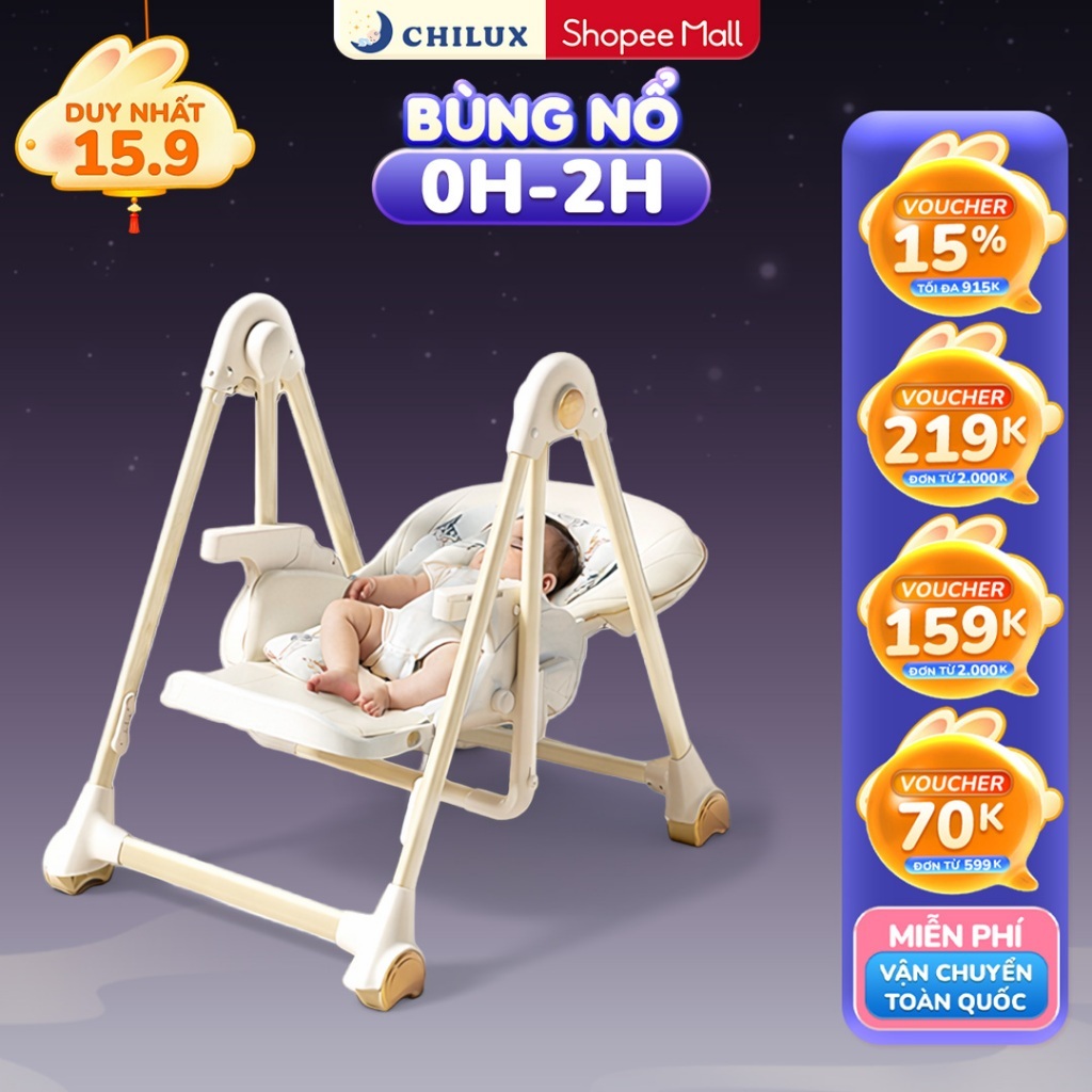 Ghế ăn dặm đa năng cho bé Chilux Grow V Plus tích hợp xích đu, điều chỉnh chiều cao linh hoạt