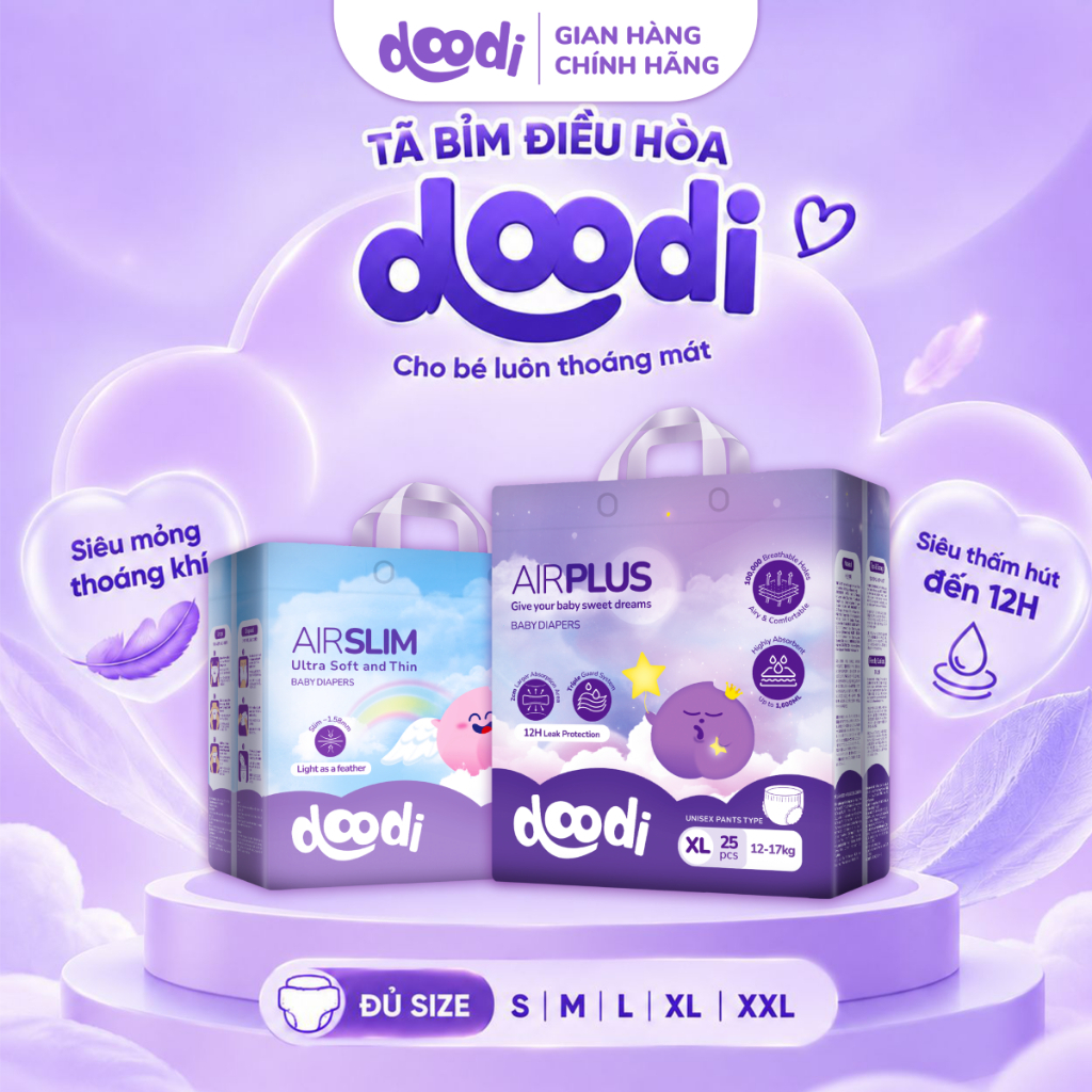 [Full Size] Tã Bỉm Điều Hòa Doodi AirSlim & AirPlus