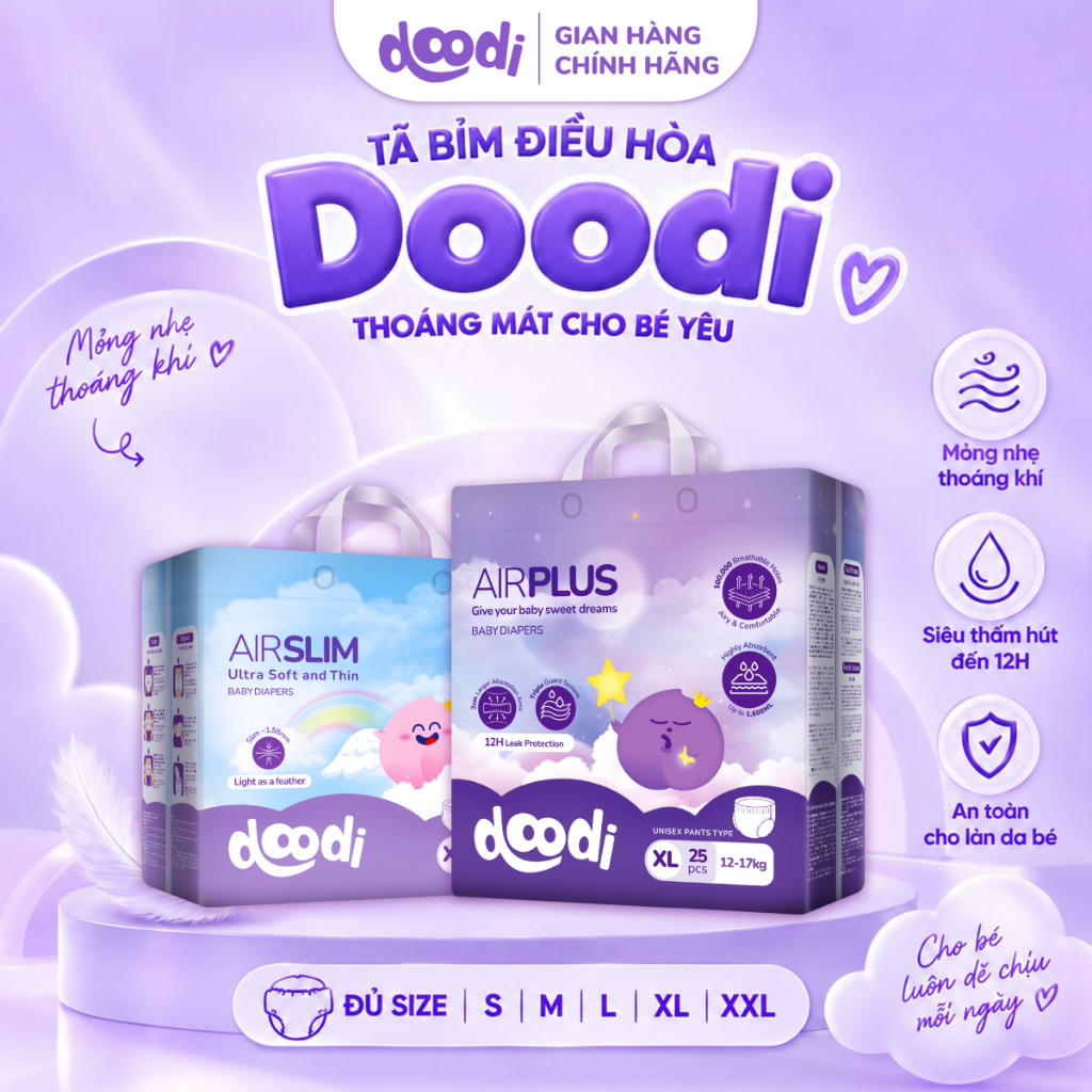[Full Size] Tã Bỉm Điều Hòa Doodi Cao Cấp Cho Bé