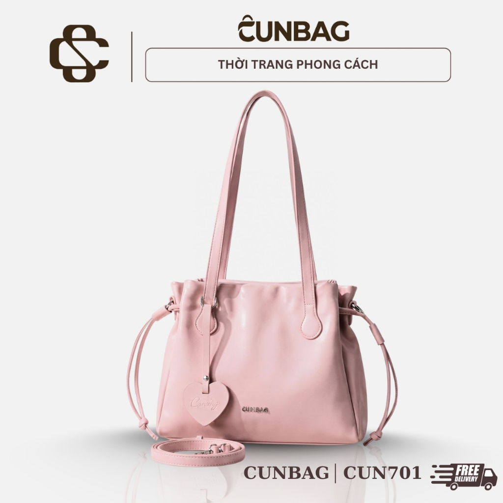 Túi Xách Nữ Dây Rút Da Bóng Cao Cấp Quai Dài Đeo Vai Phong Cách Hàn Quốc Thanh Lịch CUN701