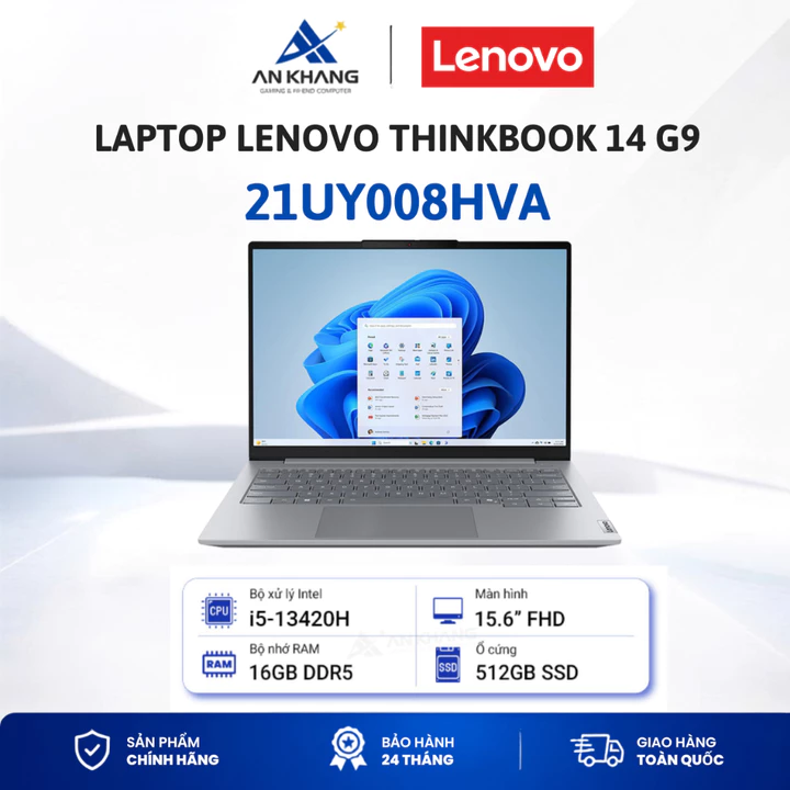 Laptop Lenovo ThinkBook 14 G9 IRL 21UY008HVA ( i5 13420H 16GB 512GB 14" WUXGA IPS Xám No OS) Bảo hành 24 tháng