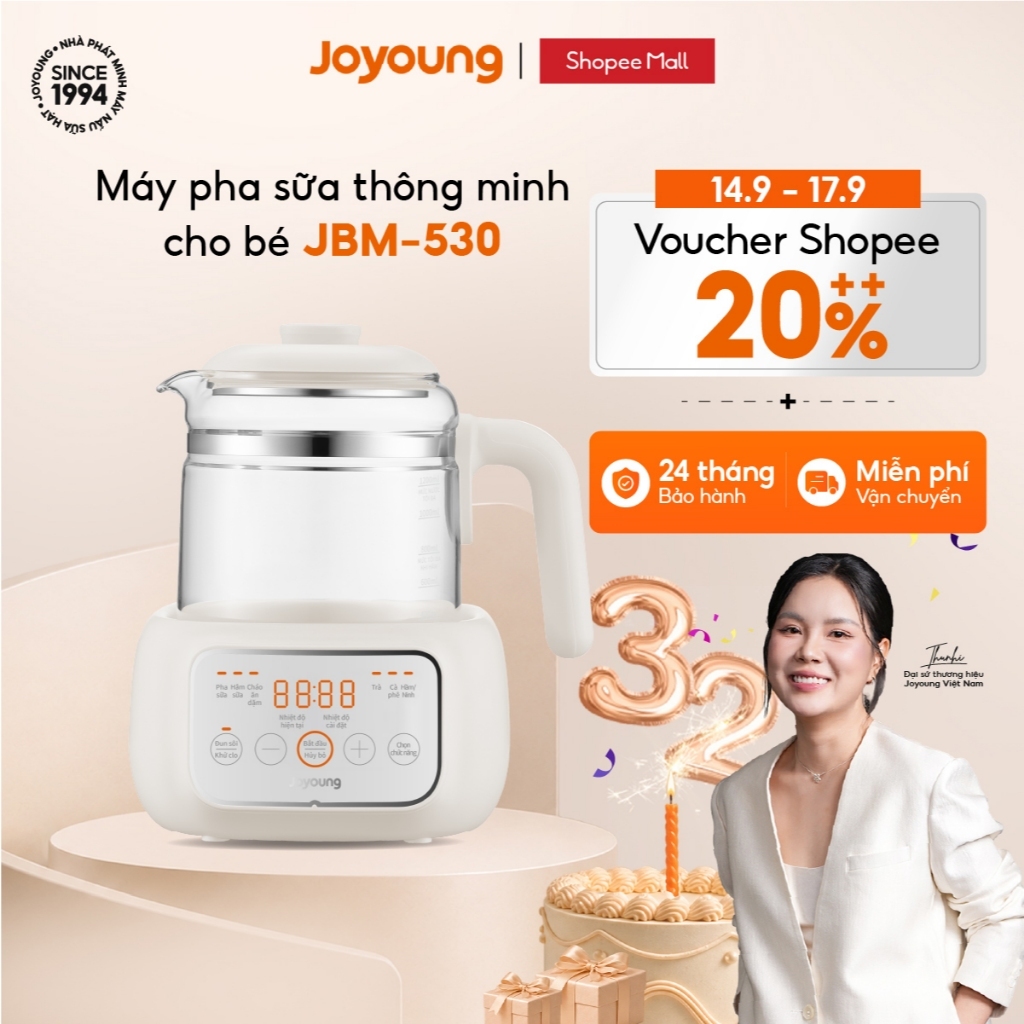 Máy đun nước pha sữa thông minh Joyoung JBM-530 | Tự động khử Clo | Giữ nhiệt 72h