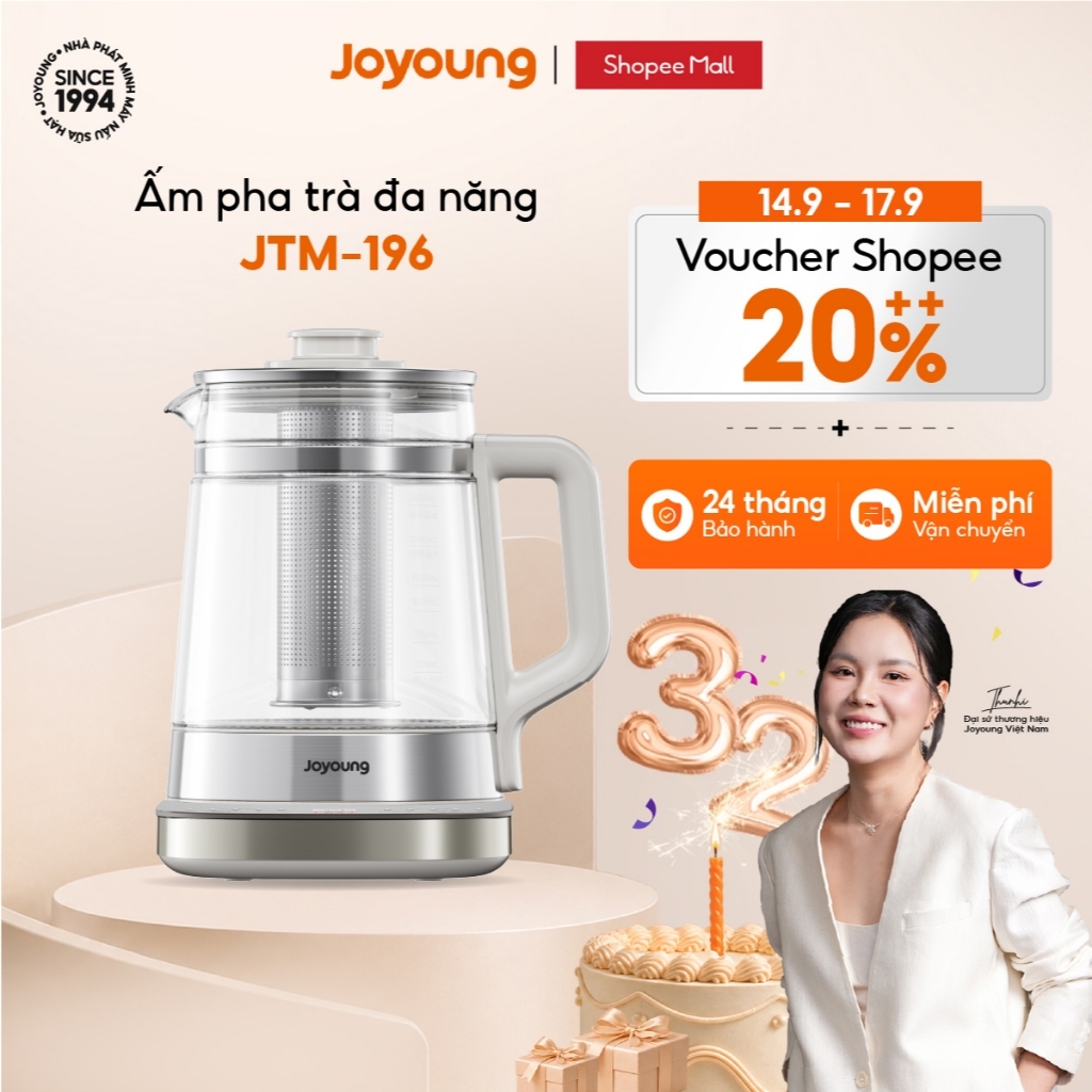 Ấm pha trà đa năng Joyoung JTM-196 | Dung tích 1.8L | Công suất 1200W