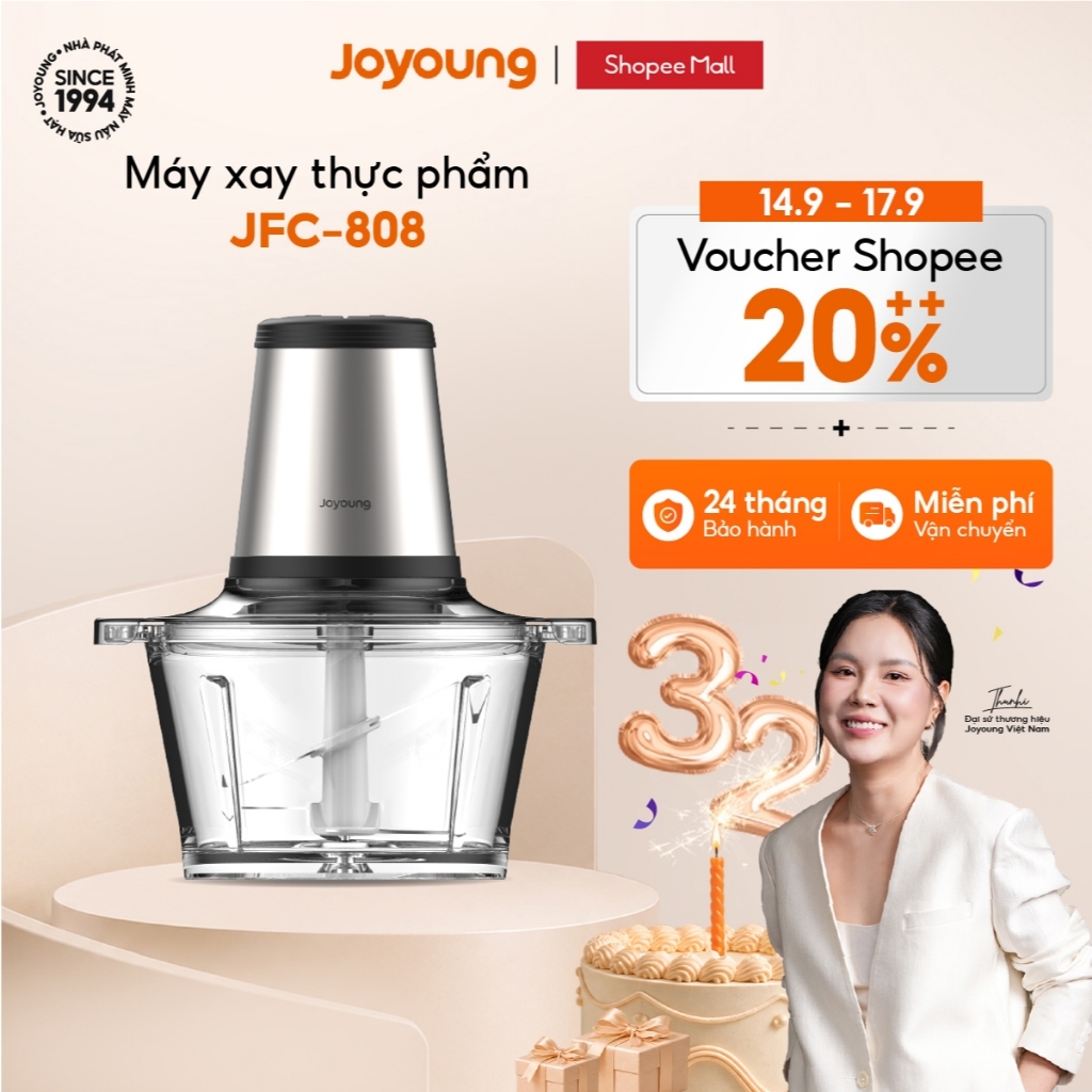 Máy xay thực phẩm đa năng Joyoung JFC-808 | Công suất 300W | Dung tích 1.8L