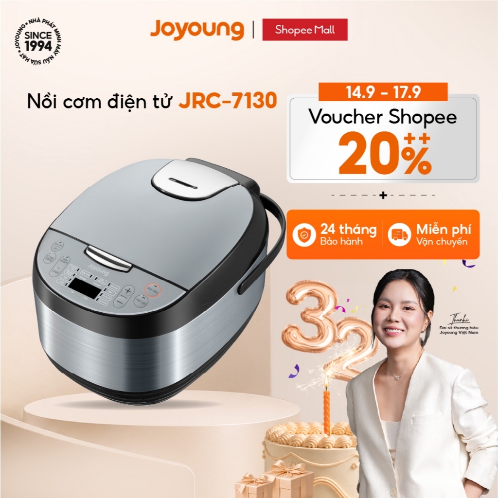Nồi cơm điện tử Joyoung JRC-7130 | Dung tích 1.8L | Công suất 850W