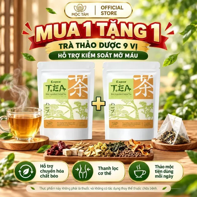 Trà thảo mộc 9 vị Expce Hỗ trợ thanh nhiệt, giảm mỡ máu, tăng cường trao đổi chất, hỗ trợ tiêu hóa và giúp thư giãn