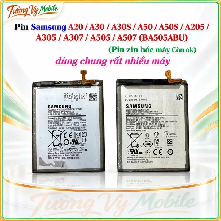 Pin Samsung A20 / A30 / A30S / A50 / A50S (BA505ABU),pin cũ bóc máy còn ok