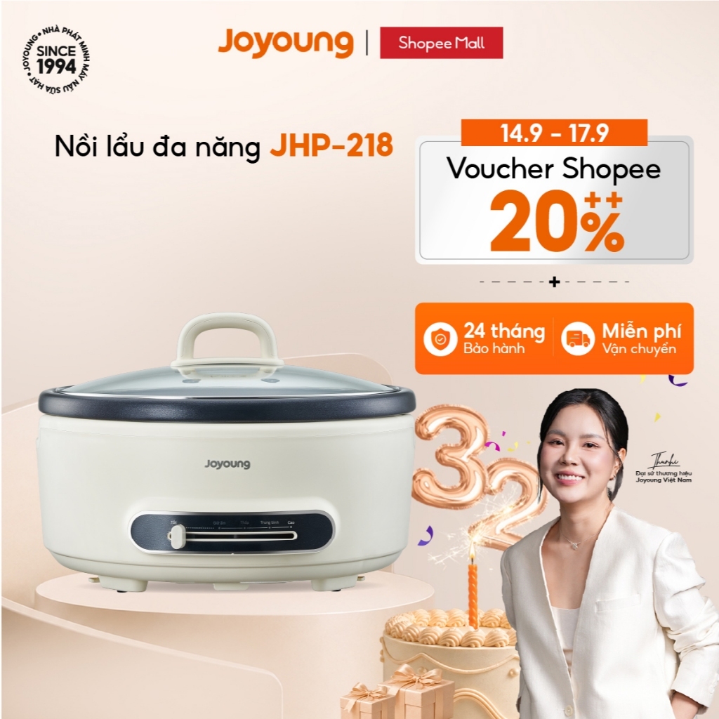 Nồi lẩu điện đa năng Joyoung JHP-218 | Dung tích 4L | Công suất 1500W