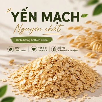 250G Yến Mạch Cán Dẹp, Thơm Ngon, Nấu Cháo, Sữa Yến Mạch