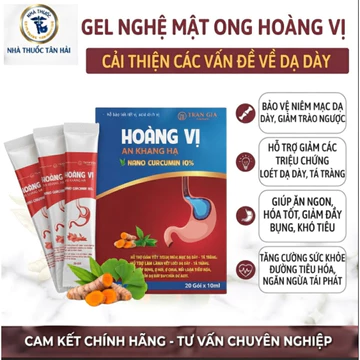 Gel dạ dày Hoàng Vị An Khang HA - hỗ trợ giảm acid dịch vị, cải thiện tình trạng trào ngược viêm loét dạ dày, hộp 20gói