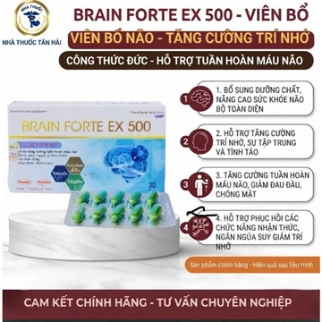 Viên Uống Bổ Não, Bổ Thần Kinh, Tăng Cường Tuần Hoàn Máu Não, Ngăn Ngừa Tai Biến, Giảm Rối Loạn Tiền Đình Brian Forte Ex