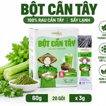 Bột Cần Tây Dalahouse 60g – Nguyên Chất, Sấy Lạnh, Hộp 20 Gói x 3g