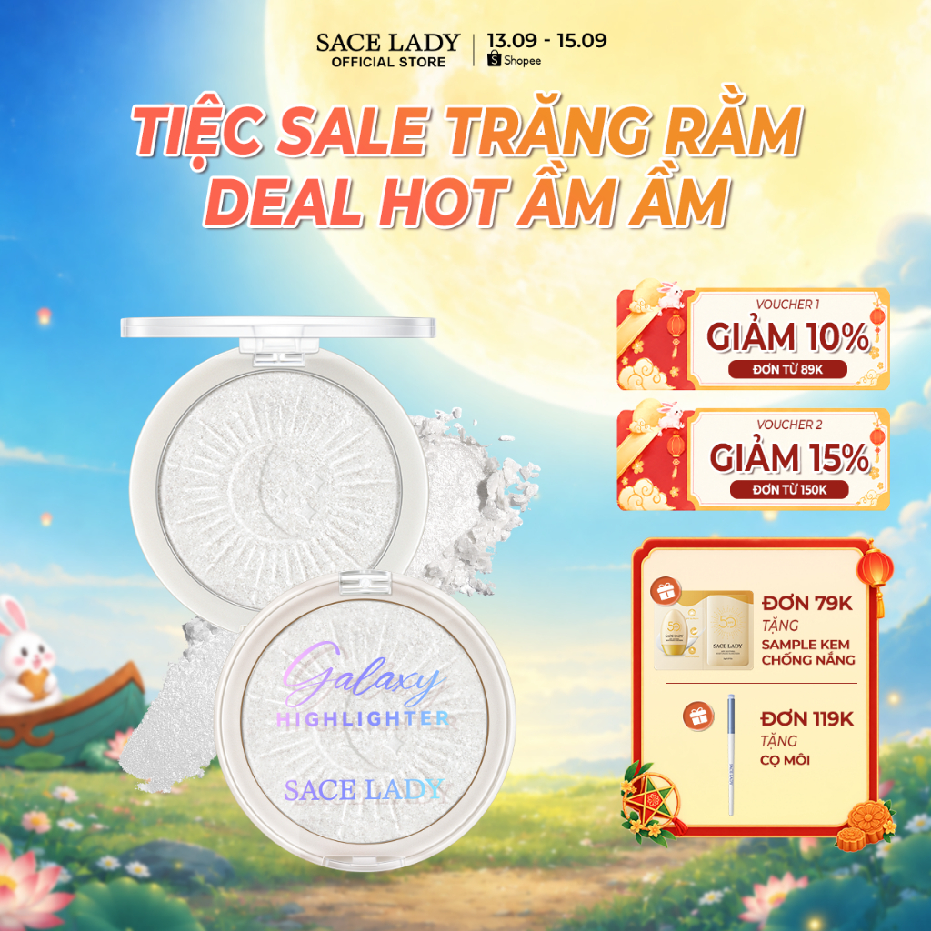 Bắt Sáng SACE LADY Tạo Hiệu Ứng 3D Mỏng Nhẹ Lên Màu Chuẩn Trang Diểm Cho Mặt 6g