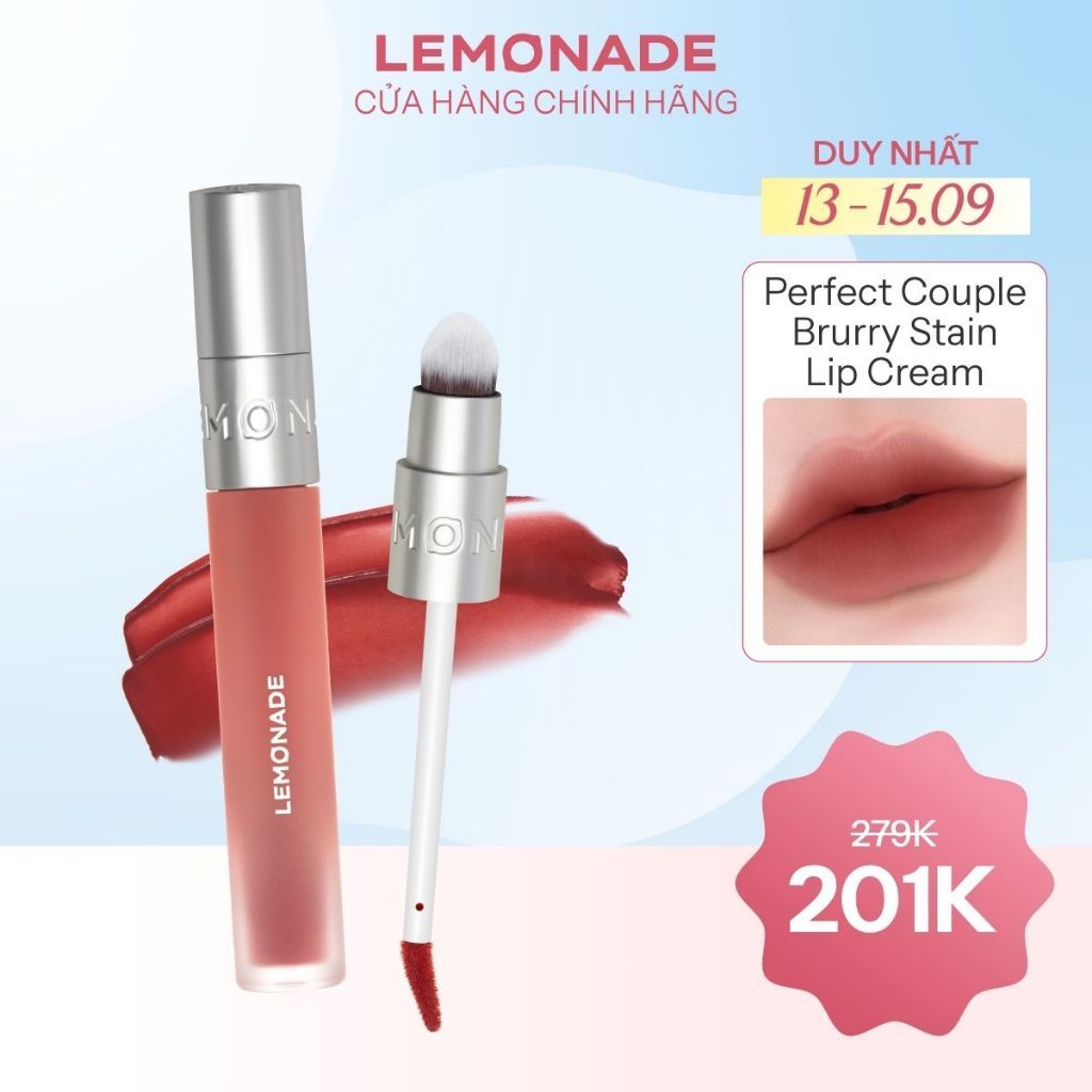 Son bùn ẩm mờ mịn lâu trôi Lemonade Perfect Couple Blurry Stain Lip Cream 3,5g