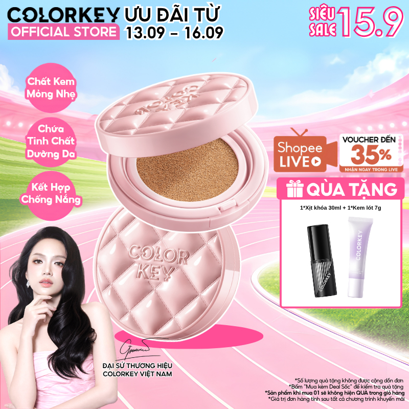 Phấn Nước Cushion Colorkey SPF50+ PA++++ Chống Nắng, Kiềm Dầu, Che Phủ Tự Nhiên, Makeup Mỏng Nhẹ 11g