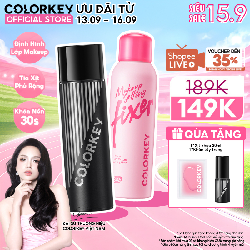 [BEST SELLER] Xịt Khóa Nền Colorkey 100ml - Kiềm Dầu, Giữ Makeup Lâu Trôi, Không Mốc Nền, Hỗ Trợ Cấp Ẩm Nhẹ