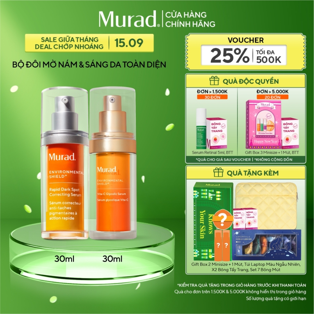 Bộ đôi cải thiện thâm nám Rapid Dark Spot Serum 30ml & làm sáng đều màu da Vita-C Glycolic Serum 30ml