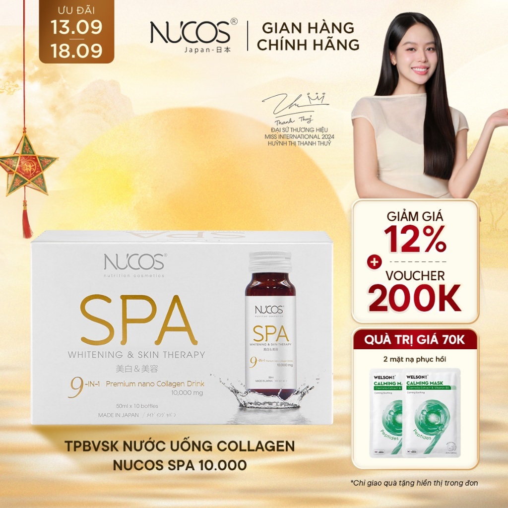 TPBVSK Nước Uống Collagen Nucos Spa 10000 Hỗ Trợ Da Căng Mịn Chống Lão Hóa Trắng Da Hộp10chaix50ml