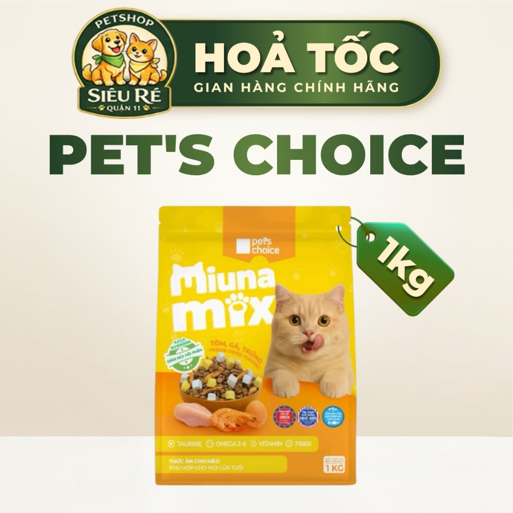 [GÓI 1KG] HẠT MÈO MIUNA MIX 1KG - VIỆT NAM -