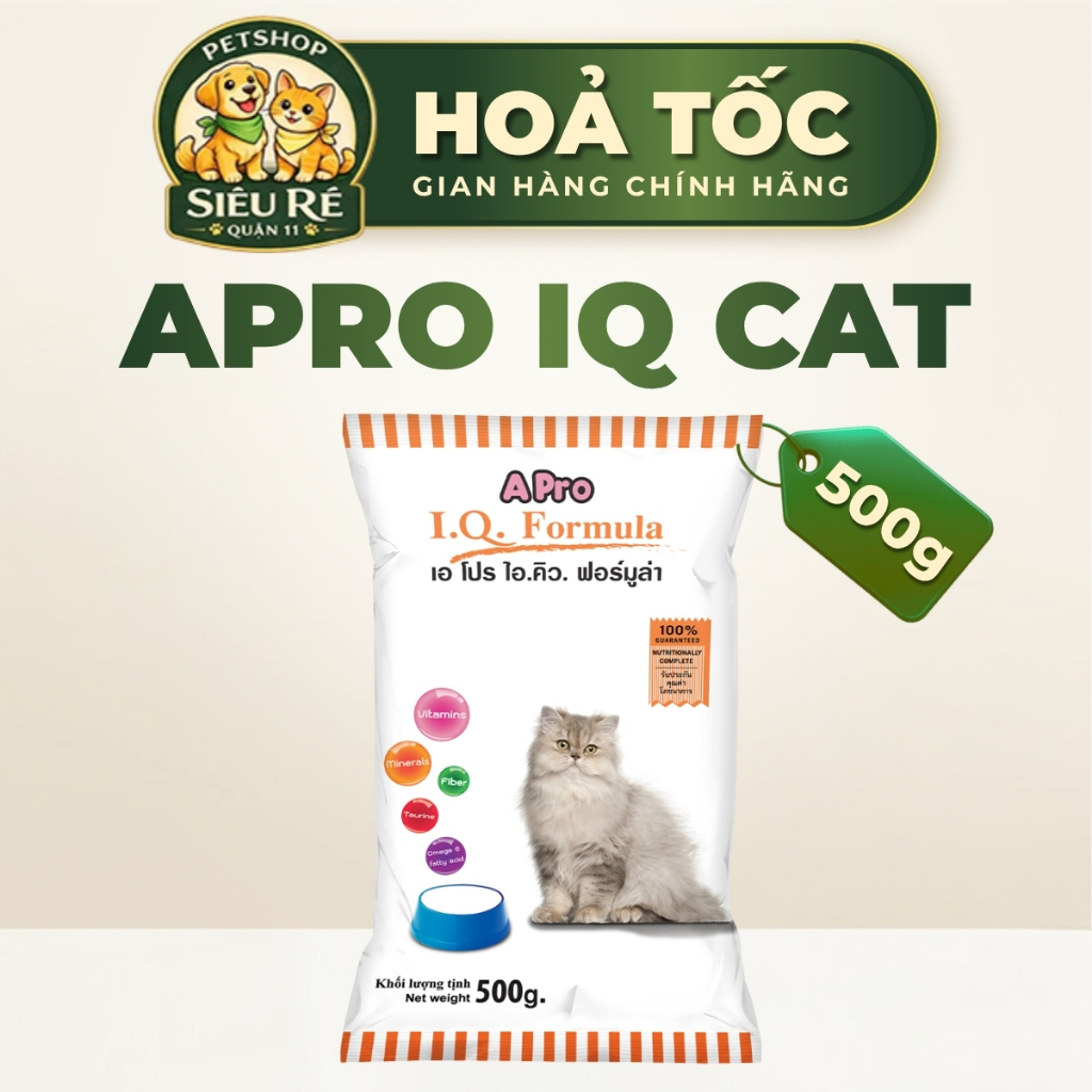 [GÓI 500G] HẠT APRO CAT IQ FORMULA GÓI 500G - THÁI LAN -