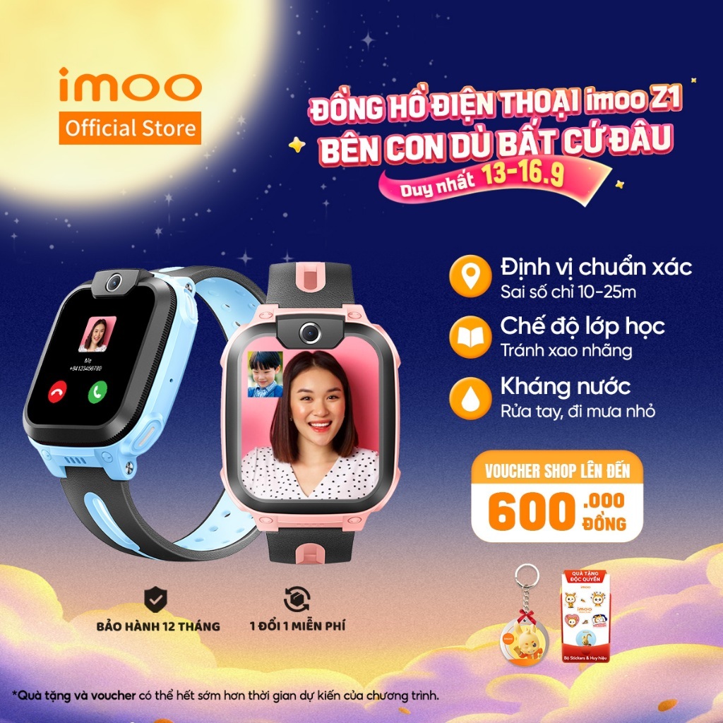 Đồng Hồ Thông Minh Trẻ Em Lắp Sim imoo Z1 Gọi Điện Thoại video call HD/Định Vị GPS Chính Xác/4G Smartwatch/Kháng Nước