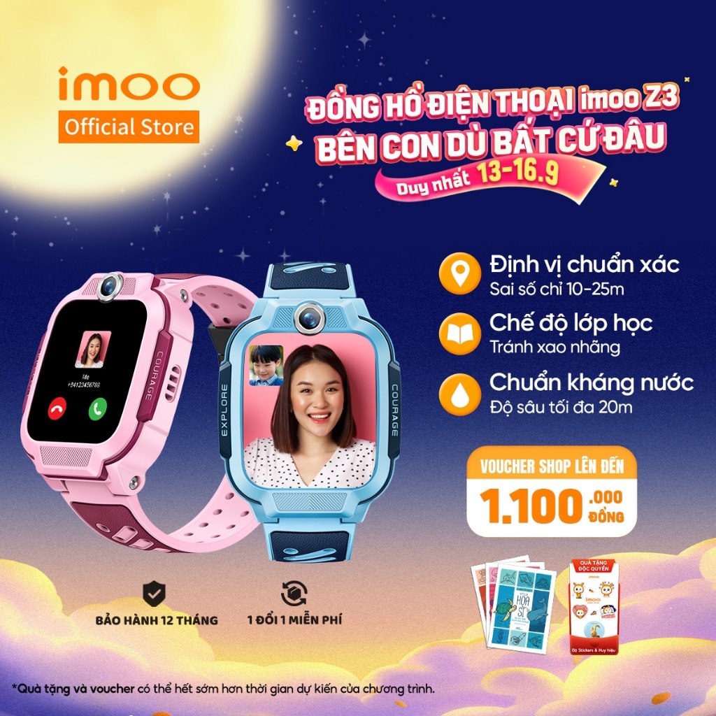 Đồng Hồ Thông Minh Trẻ Em Lắp Sim imoo Z3 Gọi Điện Thoại Videocall HD/ĐịnhVị GPS Chính Xác/4GSmartwatch/Kháng Nước