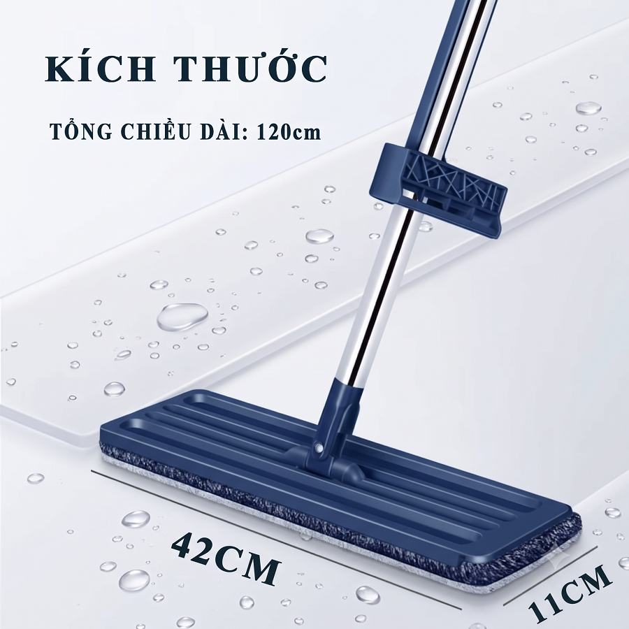 Cây lau nhà tự vắt thông minh, chổi lau nhà tự vắt siêu sạch tặng kèm 2 bông lau - GDAH