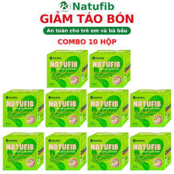 COMBO 10 HỘP NATUFIB, Giảm Táo Bón, Bổ Sung 2000mg Chất Xơ Hòa Tan FOS, Giúp Nhuận Tràng, Hộp 20 Gói