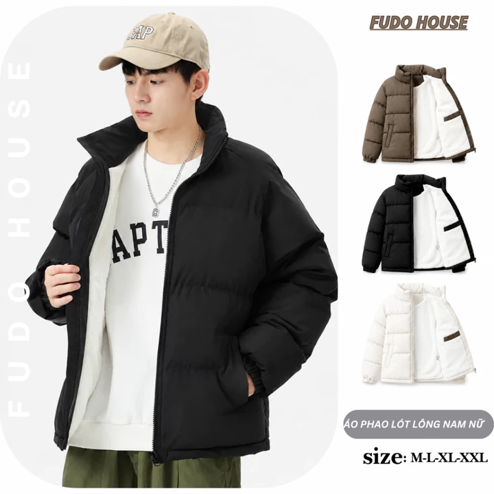 Áo Khoác Phao Mùa Đông TRƠN,Áo Phao KO LOGO Chống Rét Giữ ấm Cơ thể mùa đông cho nam nữ Unisex form rộng stye Hàn quốc