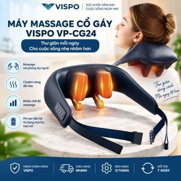 Máy massage Cổ Vai Gáy VISPO VP-CG24 giúp massage cổ vai gáy hiệu quả nhất + Tặng kèm Trà Thảo mộc