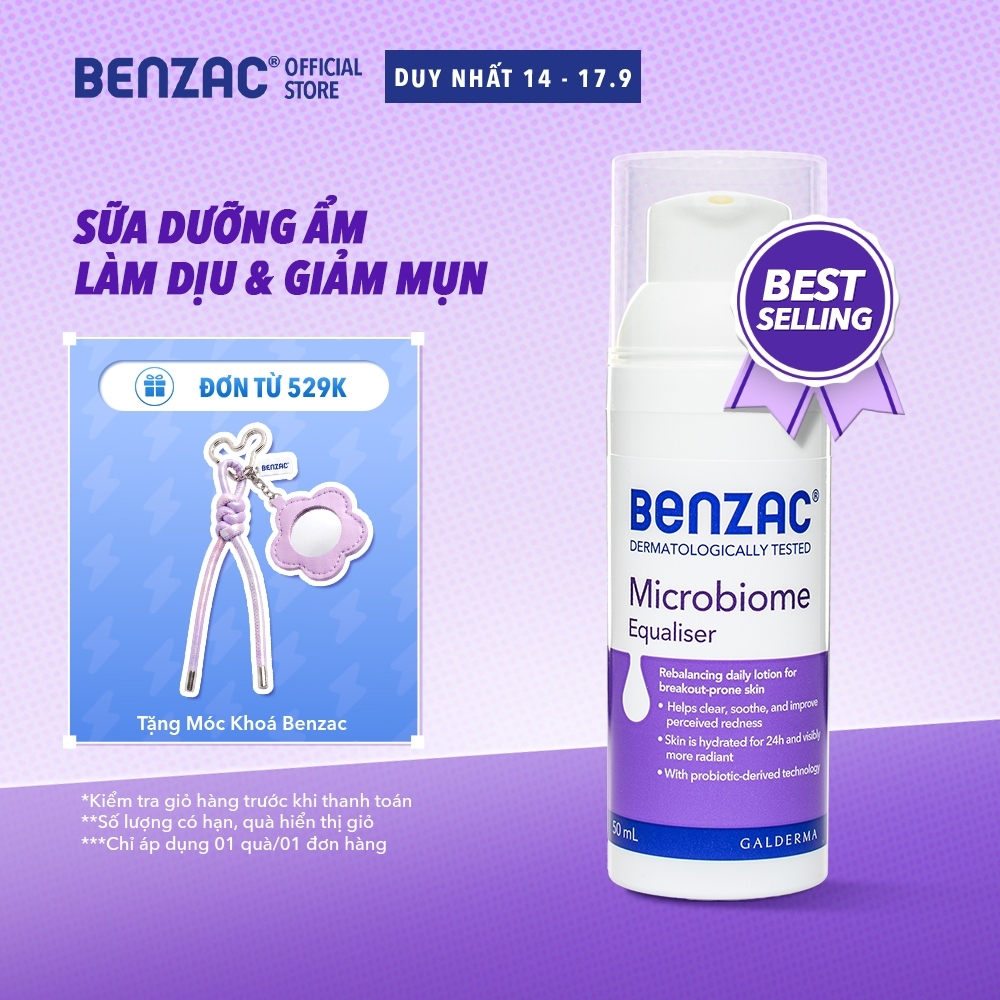 Sữa dưỡng ẩm giúp cân bằng hệ vi sinh cho da dầu mụn BENZAC Microbiome Equalizer 50ml