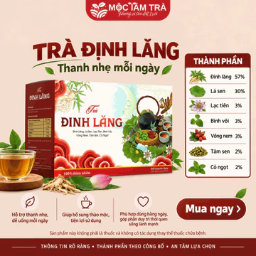 Trà Định Lăng Túi Lọc 30 Gói x 3g – Trà Thảo Mộc Đinh Lăng, Lá Sen, Lạc Tiên, Tâm Sen – Hương Vị Thanh Nhẹ, Dễ Pha