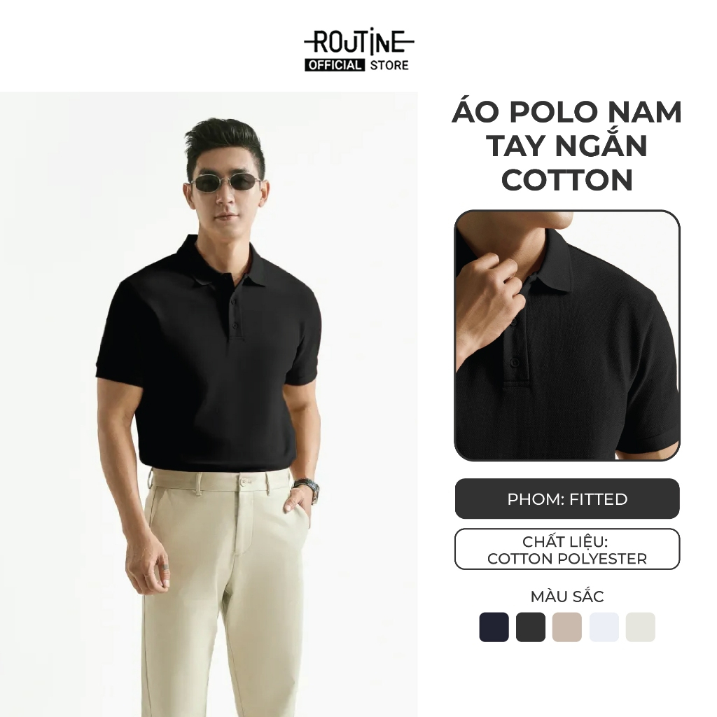 Áo Polo Nam Trơn Ngắn Tay Trơn Form Fitted - Routine 10S25POL024R2