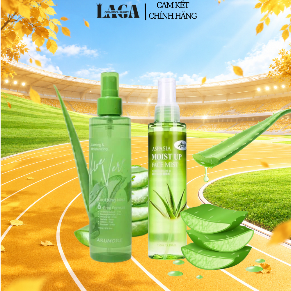 Xịt Khoáng Aspasia Nha Đam 150ml Hàn Quốc Dưỡng Ẩm Làm Dịu Da