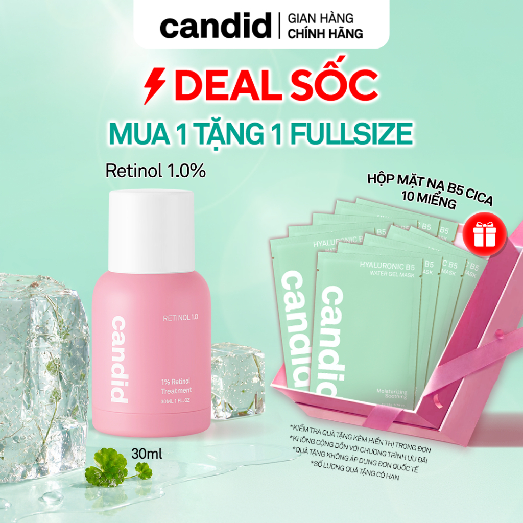 Tinh chất Retinol 1.0% Hỗ Trợ Cải Thiện Nền Da CANDID 1.0% Retinol Treatment 30ml