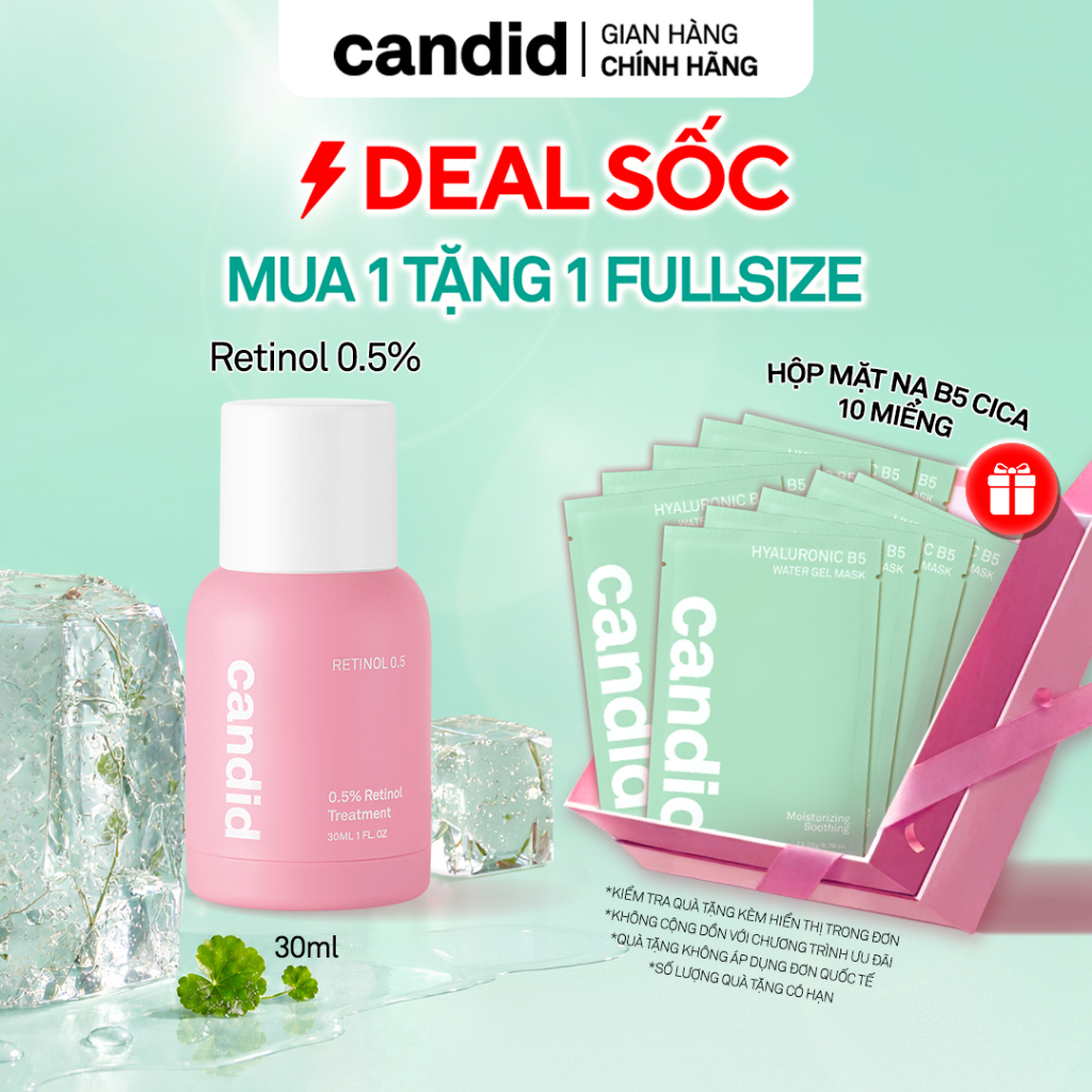 Tinh chất Retinol 0.5% Hỗ Trợ Cải Thiện Nền Da CANDID 0.5% Retinol Treatment 30ml