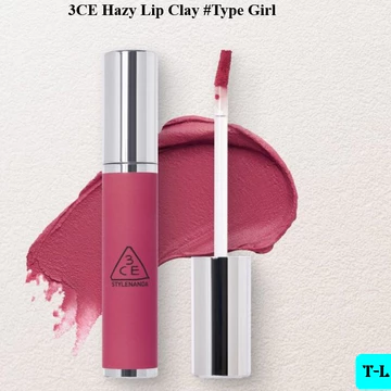 Son Kem 3CE Vỏ Bạc Hàn Quốc Màu #Hồng Tím – 3CE Hazy Lip Clay #TYPEGIRL - 4.0g