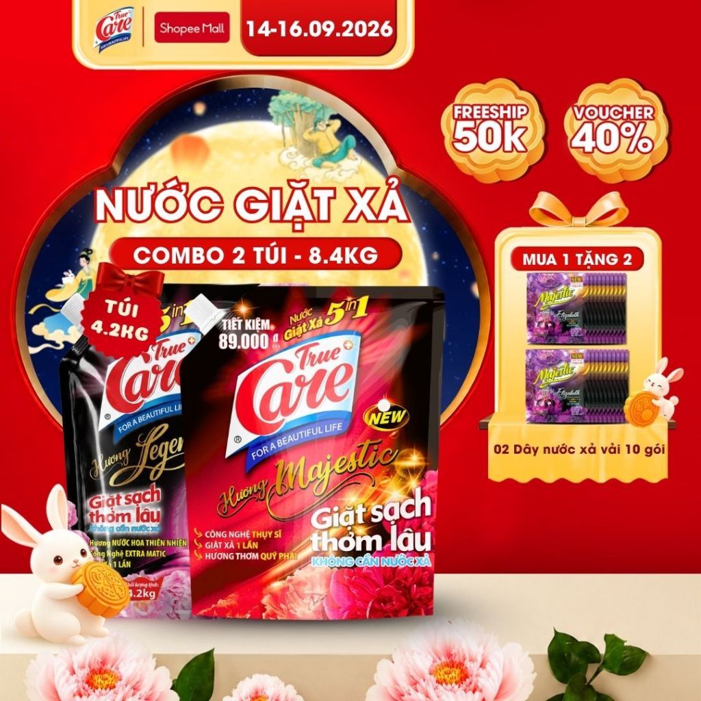 Combo 2 Túi 4.2Kg Nước Giặt Xả True Care 5in1 (Tổng 8.4kg/2Túi)