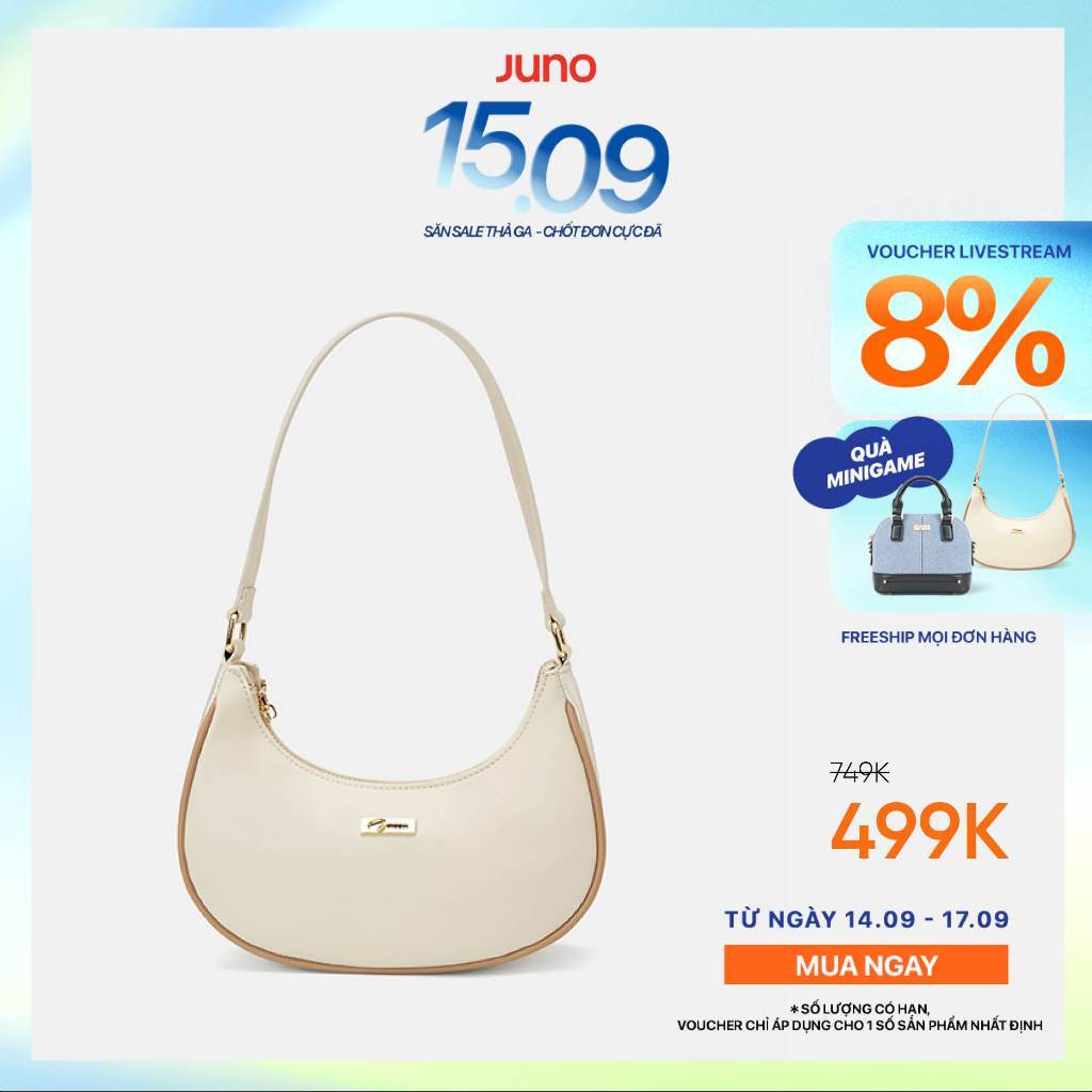 Túi Xách Nữ Thời Trang JUNO Cỡ Nhỏ Hobo Đeo Vai Logo Handwriting TXN818