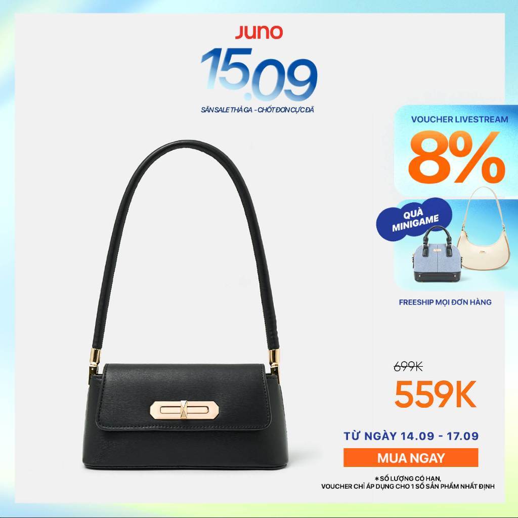 Túi Xách Nữ Thời Trang JUNO Cỡ Nhỏ Baguette Đeo Vai Khoá Xoay TXN832