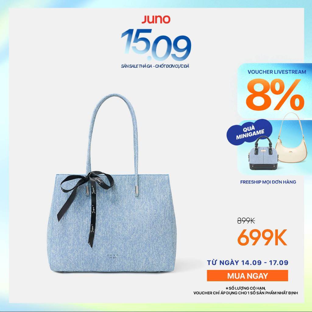 Túi Xách Nữ Thời Trang JUNO Cỡ Lớn Tote Lớn Trang Trí Nơ Ruy Băng TXL099