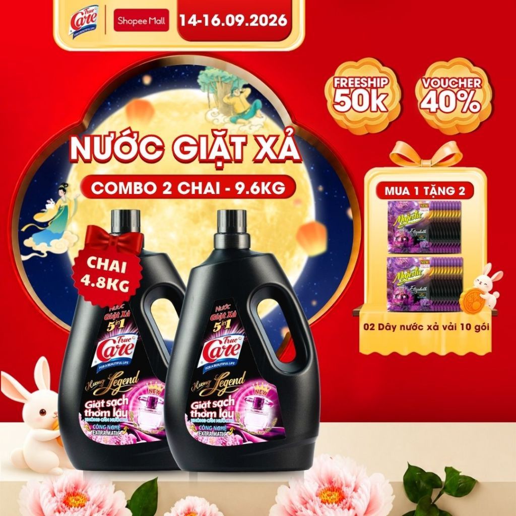 Combo 2 Chai 4.8Kg Nước Giặt Xả True Care 5in1 (Tổng 9.6kg/2Chai)