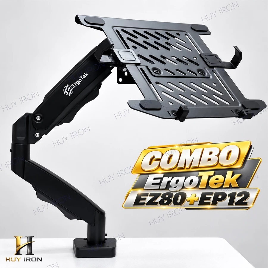 Combo giá treo màn hình ErgoTek EZ80 và giá đỡ laptop EP12