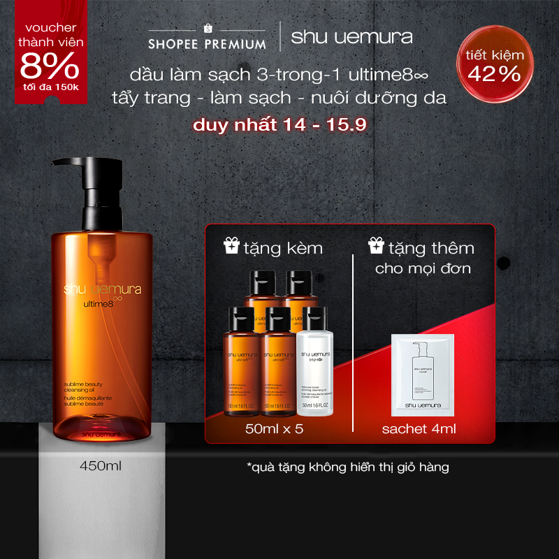  dầu làm sạch cao cấp shu uemura ultime8∞ cleansing oil 450ml giúp nuôi dưỡng phục hồi