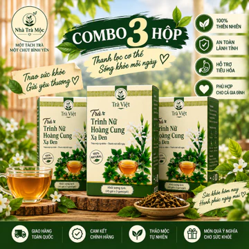 Combo 3 Hộp Trà Trinh Nữ Hoàng Cung Xạ Đen - 45 Túi Lọc/Hộp - Trà Thảo Mộc Thiên Nhiên - Nhà Trà Mộc