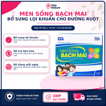 Bổ sung lợi khuẩn đường tiêu hóa Men sống Bạch Ma, tăng cường hệ tiêu hóa (20 ống * 10ml)