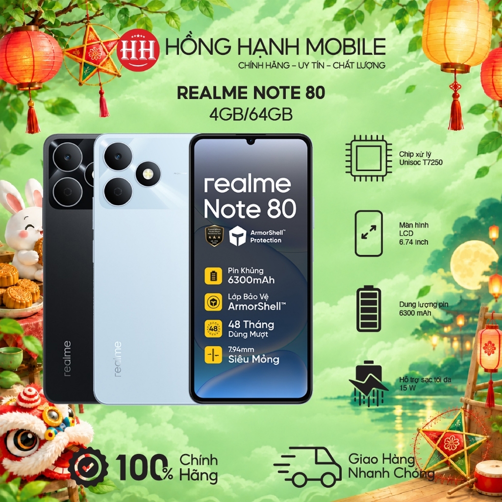 Điện Thoại Realme Note 80 4GB/64GB - Hàng Chính Hãng